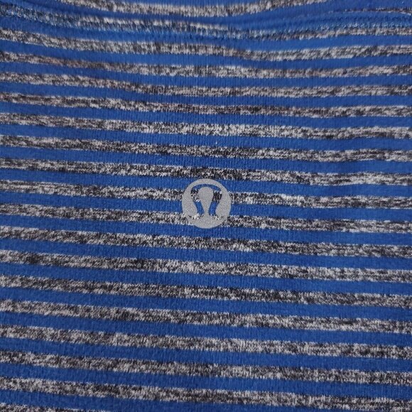 Lululemon Womens Size 4 Run: Ice Queen Long Sleeve Slope Stripe Limitless Blue - Picture 12 of 15